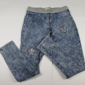 SO Rib Waist Jeggings Girls Big Kids Size 14 Blue Jeans Leggings Stars Kohls